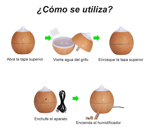 Humidificador Difusor 130ml Para Habitación Oficina Y Yoga