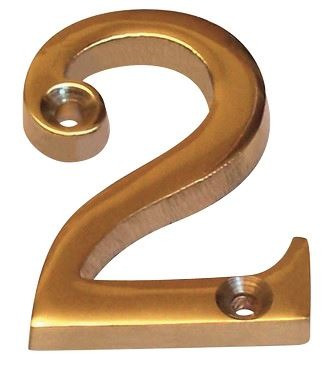 Número De Bronce Nº2 50mm Ab Brass Nl06