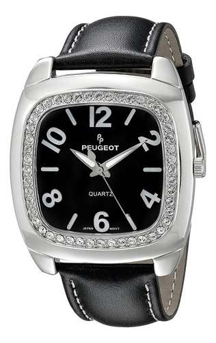 Reloj Peugeot Crystal Bisel Boyfriend Para Mujer, Esfera Fác