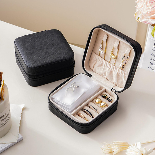 Caja Joyero Pequeño De Cuero Pu Portátil