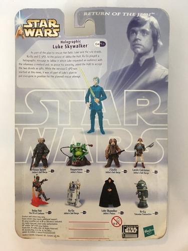 Holographic Luke Skywalker Star Wars Saga Return Of The Jedi (Usado)
