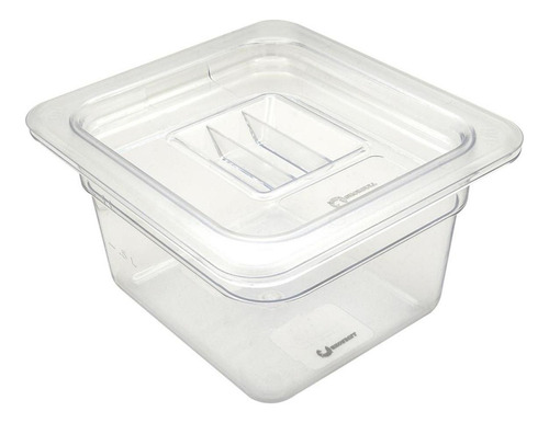 Inserto Policarbonato 1/6 6cm Con Tapa Cambro Shorbull