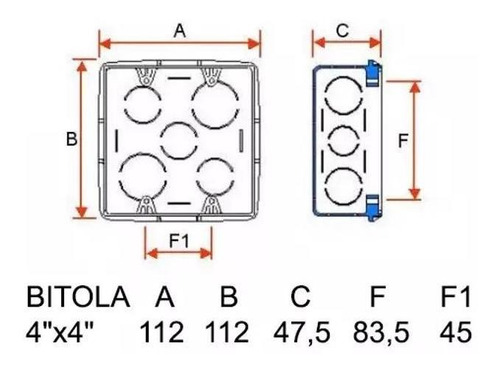 3 Pç Caixa Luz Embutir 4 X 4 Drywall Pvc Antichama Tigre