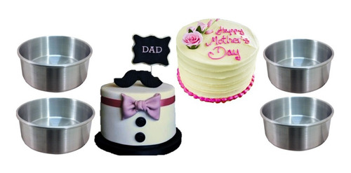 Moldes Pasteles Rectos Repostería Set 4 Pzs 14 Cm Y 18 Cm