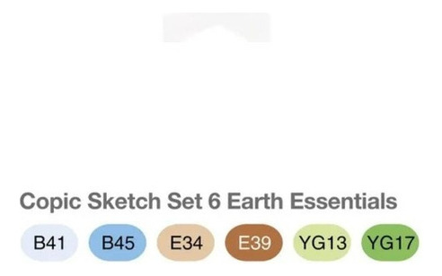 Funda para bolígrafo Copic Sketch 6 Cores Earth