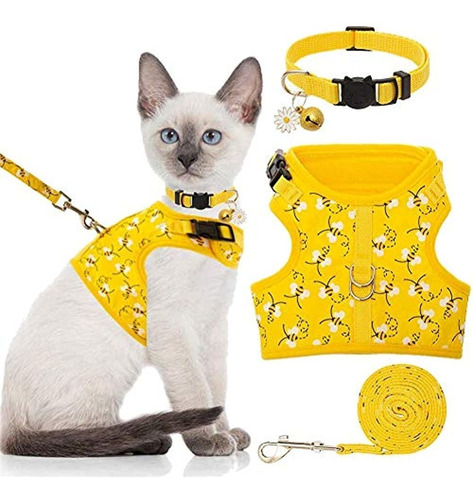 Arnes Para Gatos Bingpet Con Correa Y Collar Para Caminar -