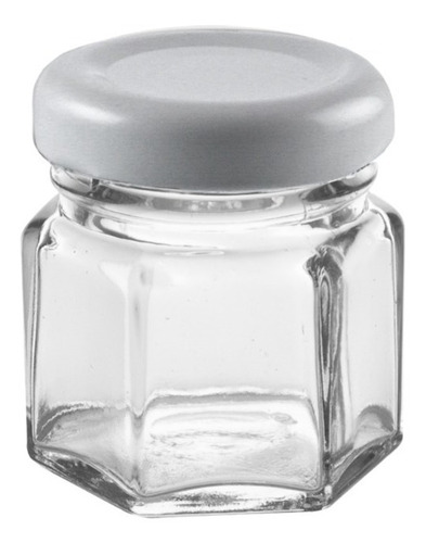Frascos Vidrio Dulce Mini Hexagonal 40cc Souvenir C/tapa X24