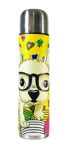 Termo Acero Inoxidable 1 Litro Forrado En Cuero Yellow Dog