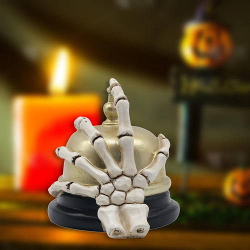 Estatua De Mano De Esqueleto Y Campana De Halloween, Regalo