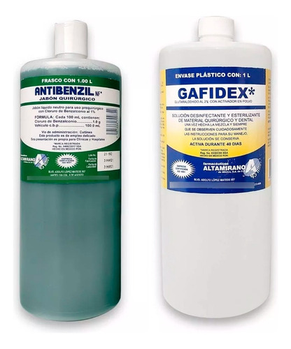Gafidex Glutaraldehído 1lt + Jabón Verde 1lt