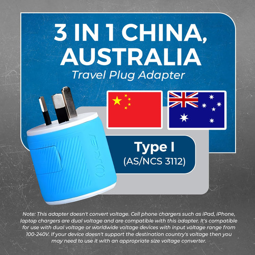 Adaptador De Enchufe De Viaje Orei Tipo I (u2u-16) Con Doble