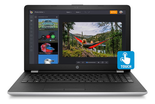 Notebook HP Pavilion 15-DA0002 plateada táctil 15.6", Intel Core i5 8GB de RAM 128GB HDD 128GB SSD 1366x768px Windows 10 Home