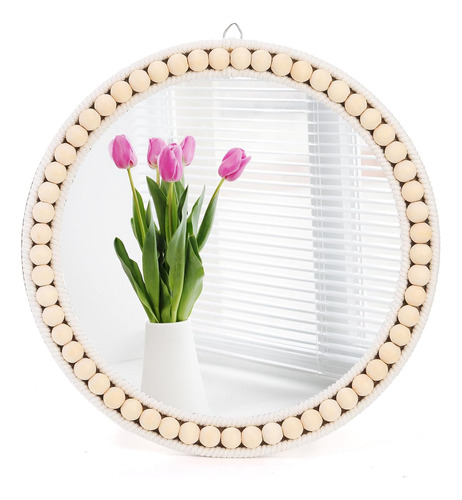 Espejo De Pared Boho, Espejo Colgante De 12 Pulgadas Con Cue