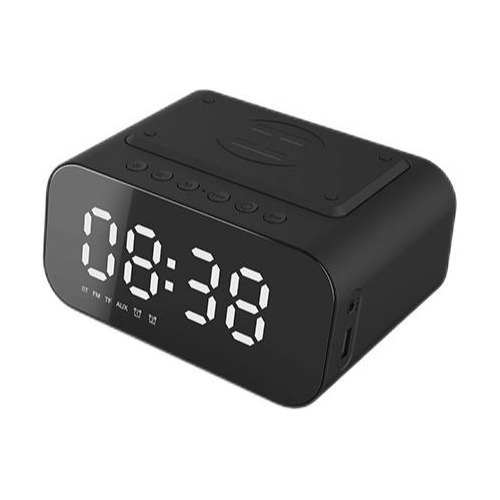 Cargador Inalámbrico Reloj Alarma Bluetooth Altavoz Cargador