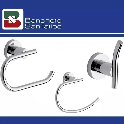 Set Accesorios Fv Libby Portarrollo Percha Y Toallero De Aro