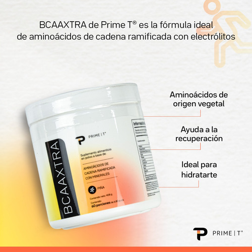Aminoacidos Bcaa-xtra Electrolitos Primetech Piña 60 Serv