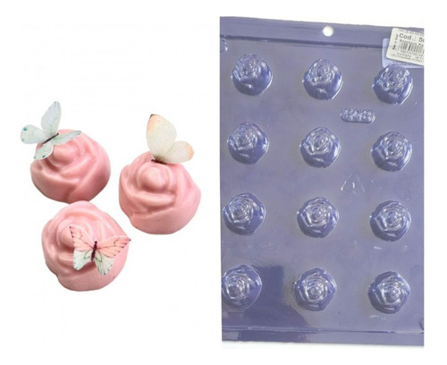 Forma Bombom Rosas 12 Cav Simples C-508