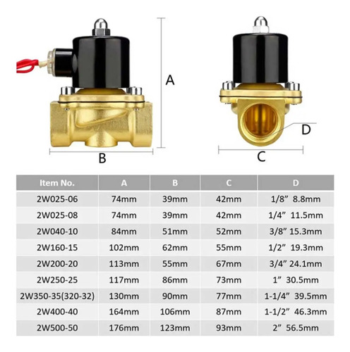 Valvula Solenoide 1 /4 Combustible Agua Aire 24 V Dc