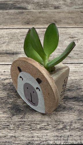Souvenir Mini Maceta Madera Capibara Carpincho