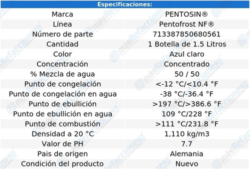 Anticongelante Azul Claro Clk320 V6 3.2l 98-05 1.5 Lts