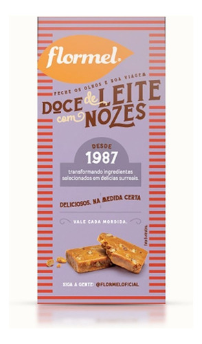 Pack Doce de Leite com Nozes Flormel Caixa 60g 3 Unidades