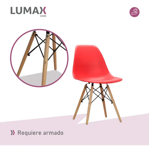Sillas Eames Diseño Unico Colorido Innovador Moderno Calidad Estructura de la silla Rojo Asiento Rojo Diseño de la tela Liso
