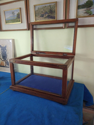 Vitrine Expositora Antiga De Madeira E Vidro. (Usado)