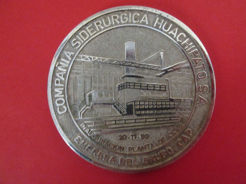 Medalla Cia Siderurgica Huachipato 40 Años 1950-1990 Escasa