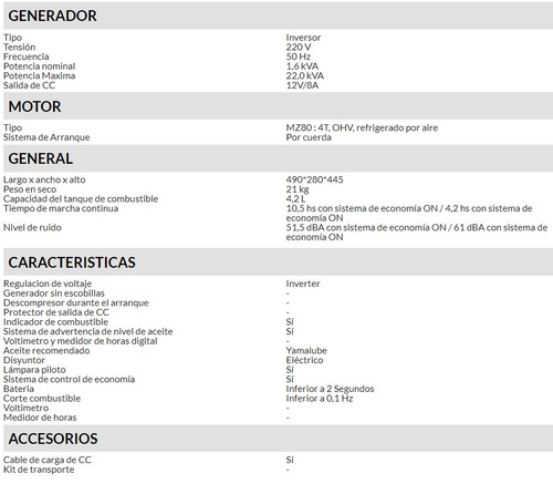Imagen 6 de 6 de Generador Yamaha Ef 2000 Is -en Mg Bikes Dolar $160