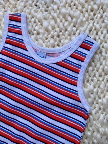Enterito Musculosa Body Rayado 1mes 3meses 6meses Nene Rojo-blanco Talle 0 Rayas