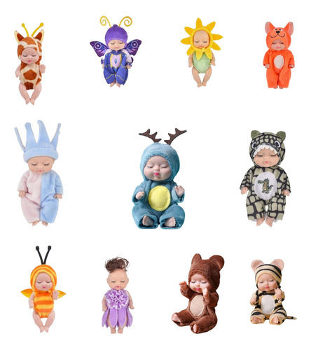 Brinquedo Kit 6 Mini Boneca Bebê Reborn Menina Presente