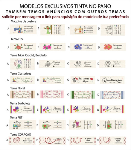 250 Etiquetas Com Desenho Máquina De Costura Personalizadas.