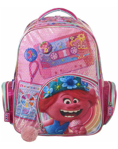 Mochila Poppy Trolls 2 World Tour Primaria Backpack Lentejuela En Vista