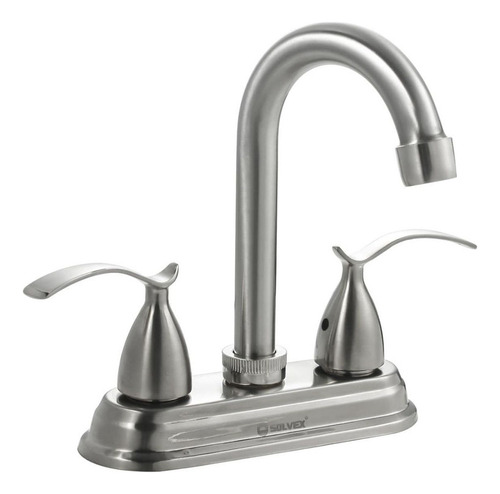 Mezcladora Para Lavabo Solvex 4 Acabado Satinado Sp-40066-2