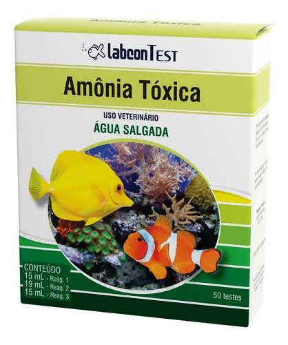 Teste Amonia Toxica Salgada 15ml Alcon 50 Testes