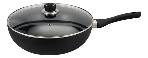 Wok  Antiadherente Hudson Aluminio 28 Cm  Color Negro