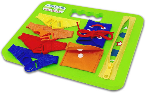 Buckle Toys Juguete De Bebe Busy Board, Aprende A Ajustar, 