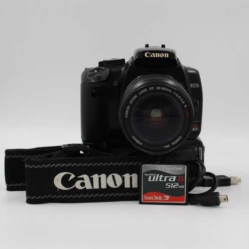 Usada Canon Eos Rebel Xti + Lente 28-80mm, Excelente Estado