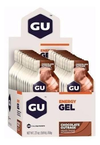 Caixa Com 24 Unidades Gu Energy Gel Chocolate