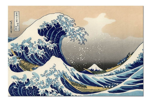 Gran Ola De Kanagawa Katsushika Hokusai Giclee Lona Imp...