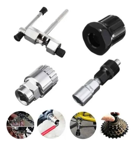 Kit Chave Bike Movimento Central Corrente Extrator Pedivela