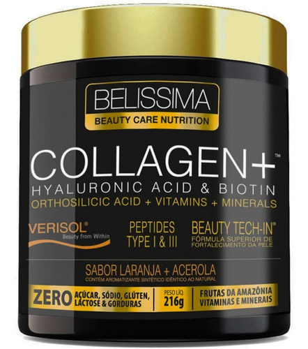 Collagen Plus Com Verisol - 264g - Nova Formula - Belíssima Sabor Morango
