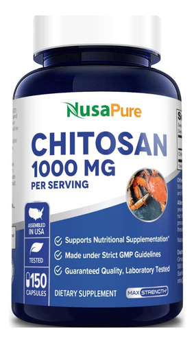 Chitosan 1000 Mg Colesterol Control De Peso 150 Caps Veg