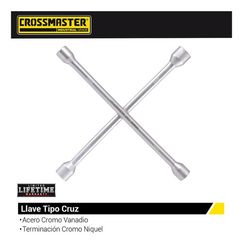 Imagen 2 de 4 de Llave Cruz 356mm Bocas 17-19-21-23 Mm Crossmaster 9966606