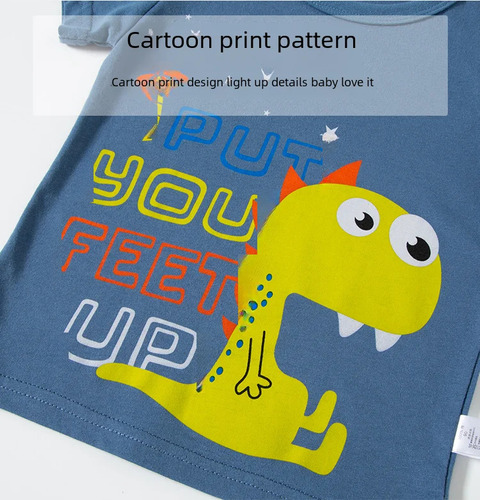 Camiseta De Manga Corta Para Niños Be Top Con Dibujos Animad