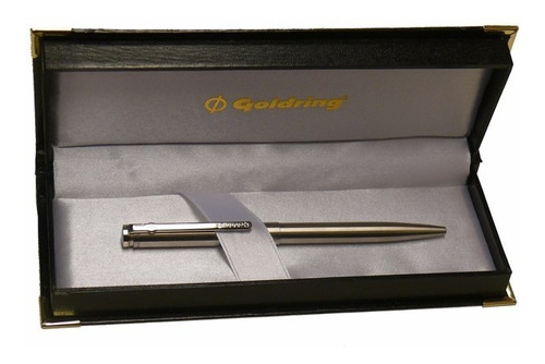 Bolígrafo Con Sello Goldring Acero Cuerpo Fino Mod 302130
