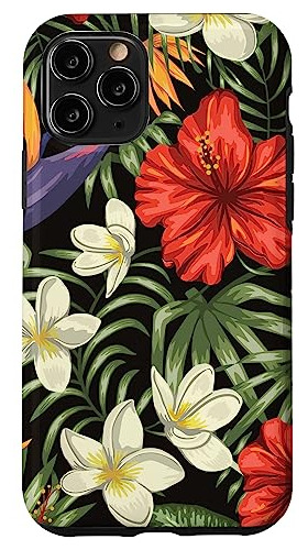 Funda Para iPhone 11 Pro Palm Tree Hibiscus Flower Hawaii Ju