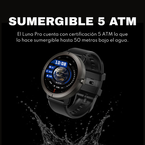 Smartwatch Bleck Luna Pro Gps Integrado Sumergible 5 Atm Dorado Deportiva Beige Dorado
