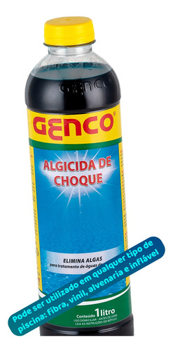 Algicida Choque Genco Elimina Algas Piscina Verde 1 Litro