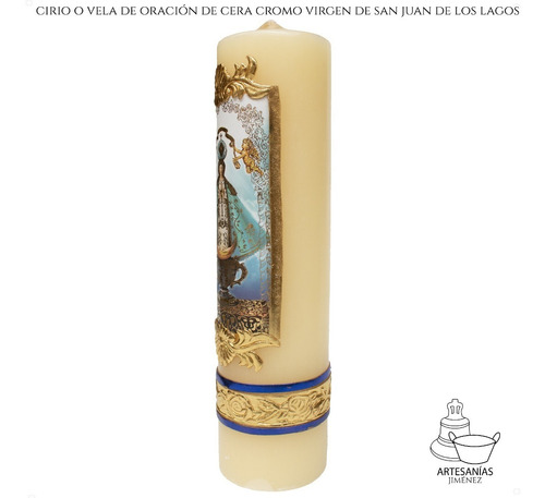 Imagen 2 de 5 de Cirio O Vela De Oración Virgen De San Juan De Los Lagos